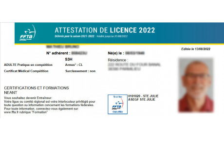 Je prends ma licence